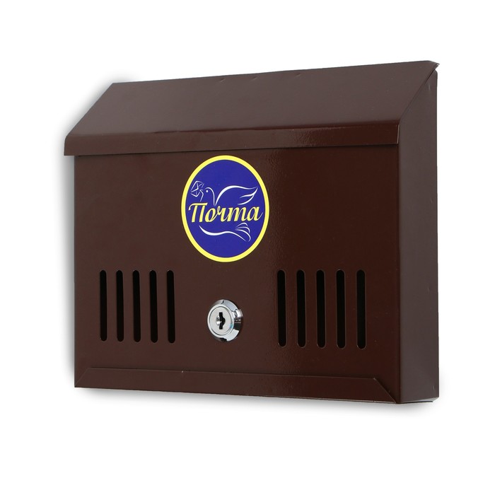 Ящик почтовый с замком, горизонтальный «Мини», коричневый