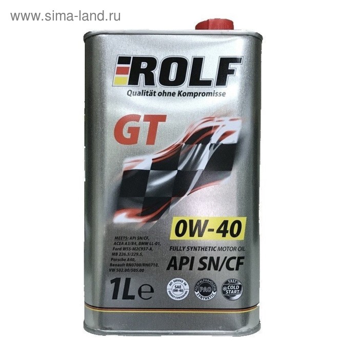 фото Масло моторное rolf gt 0w-40, sn/cf, синтетическое, 1 л