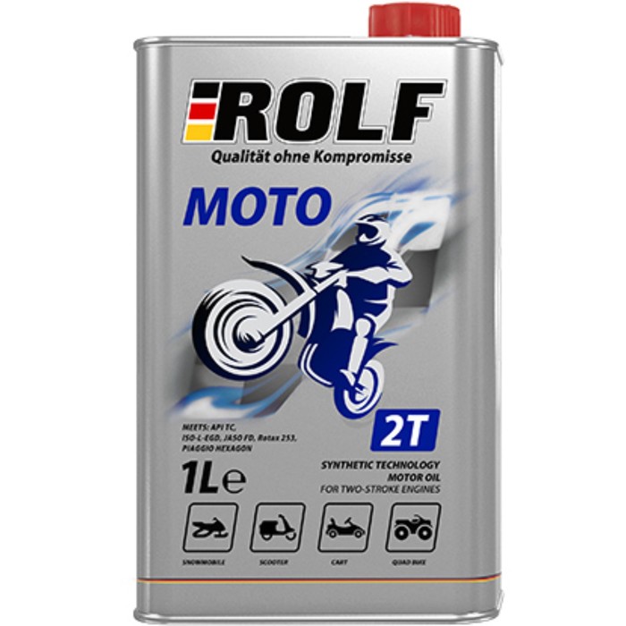 Масло моторное, Rolf Moto, для 2T мотоциклов, п/синтетическое, 1 л