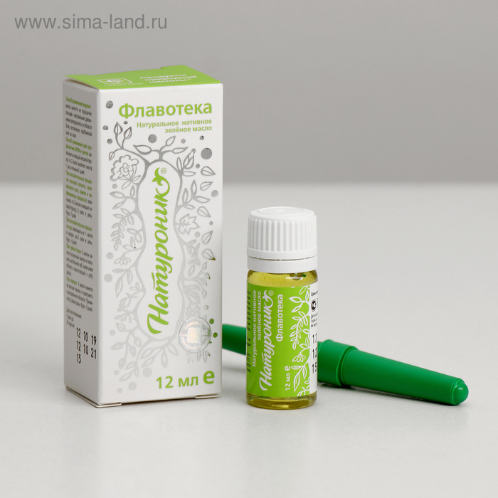 фото Натуральное нативное зелёное масло "натуроник флавотека", от гриппа и простуды 12 мл сашель