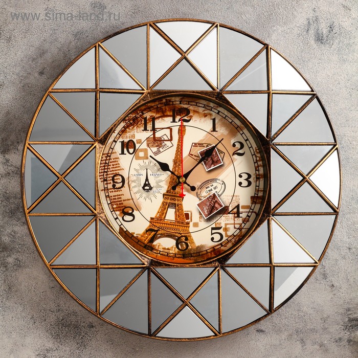 фото Часы настенные, серия: город, "раванна", 40х40 см, микс