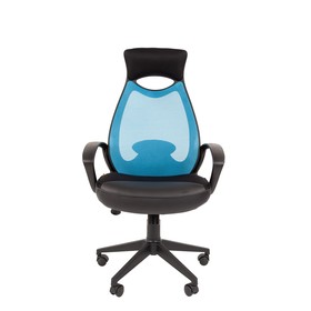 

Кресло Chairman 840 черный пластик TW-34 голубой