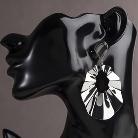 

Серьги металл "Атмосфера" капли сияния, цвет серебро