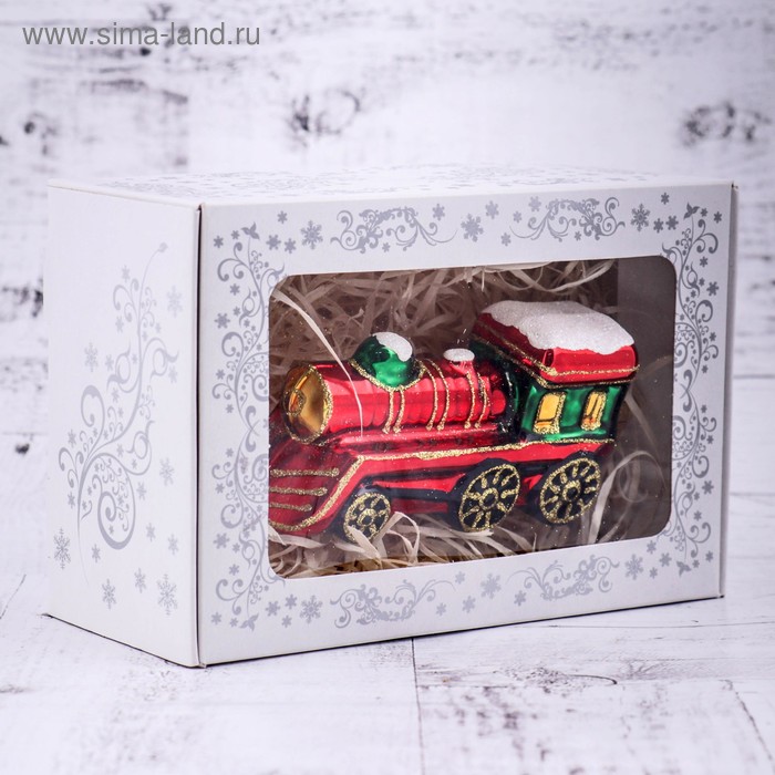 

Ёлочная игрушка "Паровоз" красный (12см)