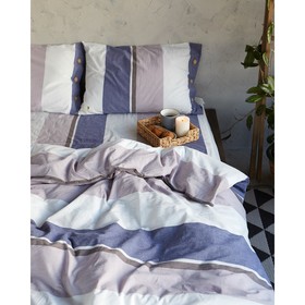 

Постельное бельё Этель «Синяя полоса» 1.5 сп, размер 155х210 см, 160х240 см, 50х70-2шт