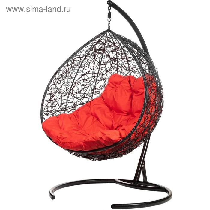Двойное подвесное кресло, 195 × 135 × 75 см, black (красная подушка), «Gemini promo» подвесное кресло tropica black красная подушка стойка 195 95 75 см