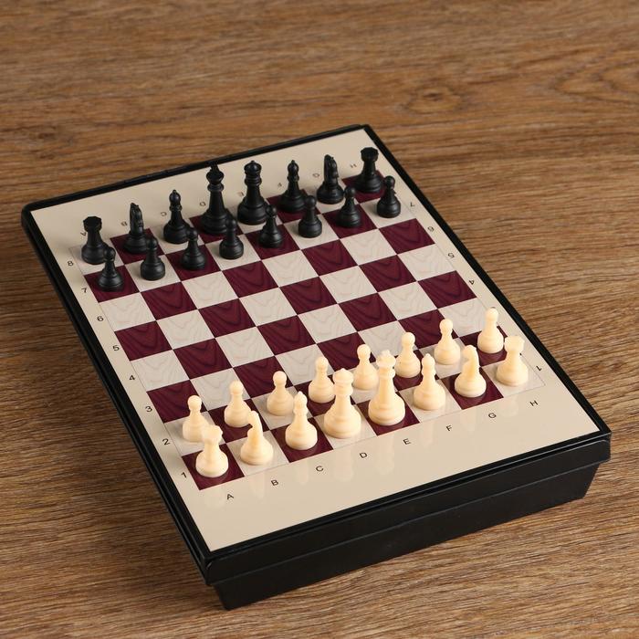 Игра настольная "Шахматы", с ящиком, магнитные, 24 х 18 см