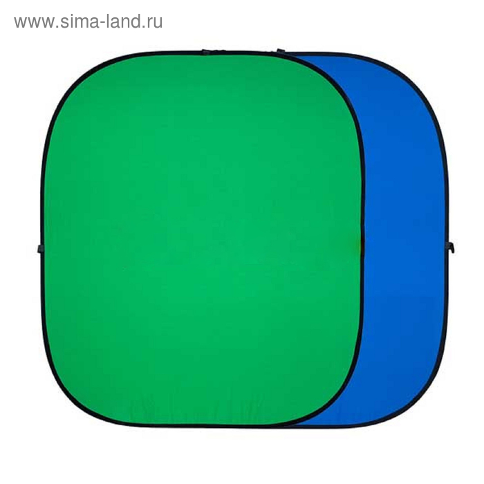 фото Двухсторонний тканевый фон хромакей twist, 240 × 240 см, цвет синий / зелёный greenbean