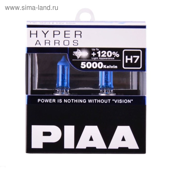 фото Лампа автомобильная piaa hyper arros 5000k, h7, 12в, 55 вт, 2 шт, he-923-h7