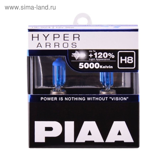 Лампа автомобильная PIAA HYPER ARROS 3900K, H8, 12В, 55 Вт, набор 2 шт, HE-904-H8