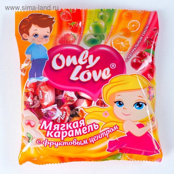 

Мягкая карамель с начинкой из натурального сока "Only Love" ассорти вкусов, 200 г