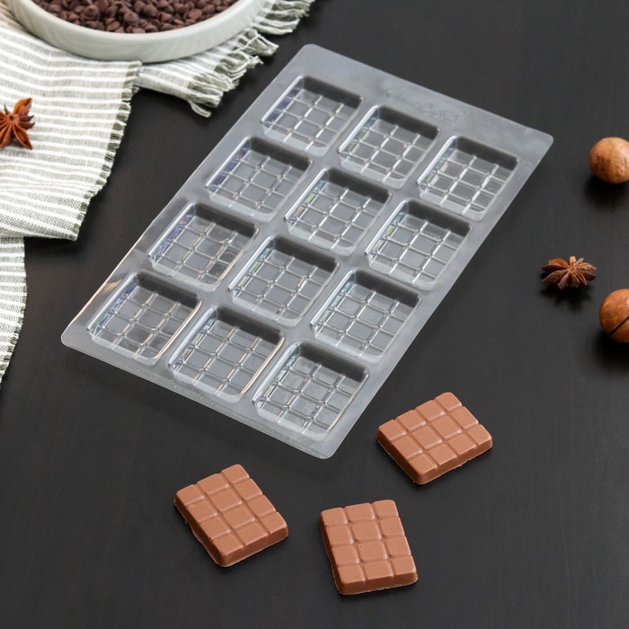 Форма для шоколада и конфет «Вкусная плитка шоколада», 22×13 см форма для шоколада ракушки 3