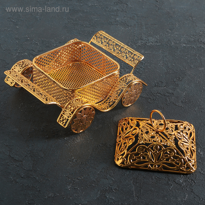 

Ваза сервировочная «Карета», 24×19×17 см, цвет золотой