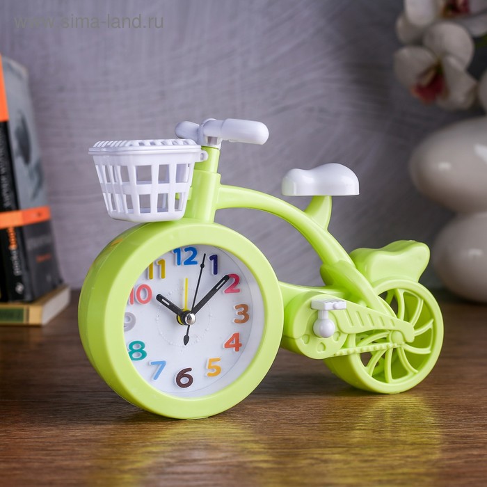 фото Часы будильник "велосипед", 19.5х14.5х4 см, микс
