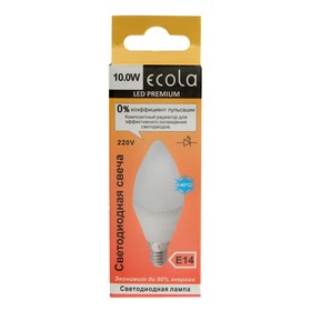 

Лампа светодиодная Ecola candle LED Premium, 10 Вт, E14, 4000 K, свеча, 100x37 мм