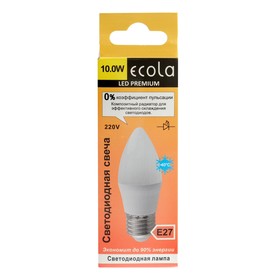 

Лампа светодиодная Ecola candle LED Premium, 10 Вт, E27, 2700 K, 100x37 мм
