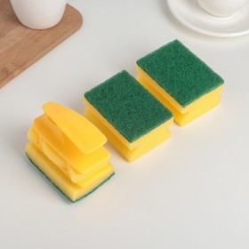 

Набор губок кухонных с держателем Titiz, 6,5×8,8×4,5 см, 3 шт, цвет МИКС