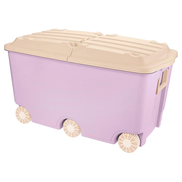 фото Ящик для игрушек на колёсах, цвет розовый пластишка