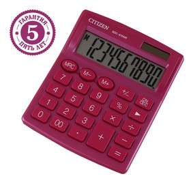Калькулятор настольный Citizen 10-ти разрядный 102 х 124 х 25 мм, 2-е питание, розовый