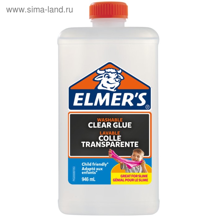 Клей канцелярский 1000 г Elmers Clear Glue, для 7-8 слаймов