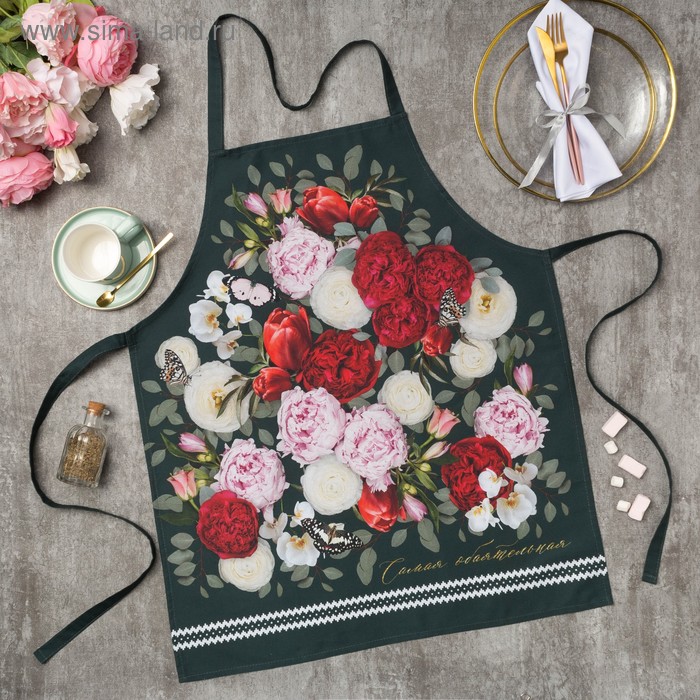 

Фартук Этель Flowers 60х70 см, 100% хл, саржа 190 г/м2