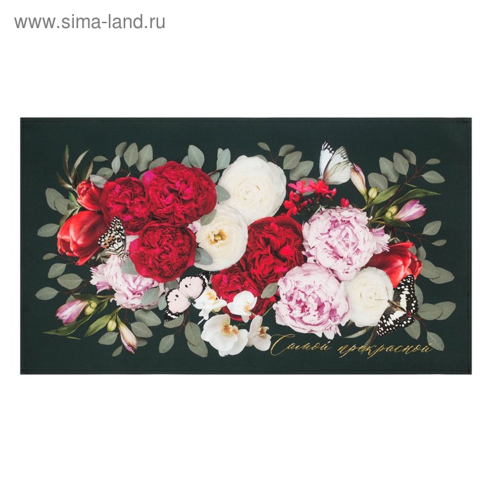 фото Полотенце "этель" flowers 40х73 см, 100% хлопок, саржа 190 г/м2