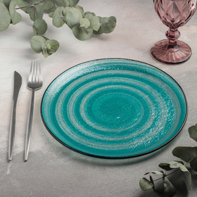 

Тарелка обеденная «Карамель», 25 см, цвет синий