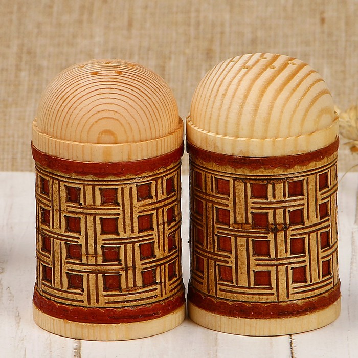 Набор для специй «Столовый», 3 предмета, береста