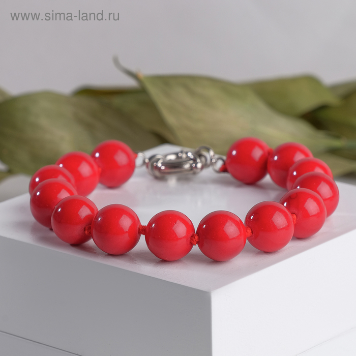 

Браслет шар №12 "Коралл" ,19см