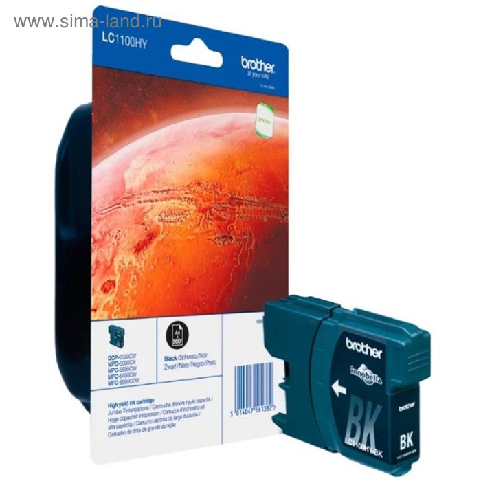 

Картридж струйный Brother LC1100HYBK черный для Brother DCP-6690CW (900стр.)