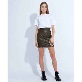 

Юбка женская MINAKU "Leather look", длина мини, размер 42, цвет хаки