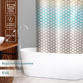 Штора для ванной комнаты Доляна «Чешуя», 180×180 см, EVA