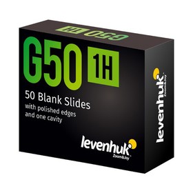 

Стекла предметные с лункой Levenhuk G50 1H, 50 шт.