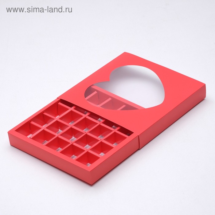 

Кондитерская коробка для конфет 25 шт "Сердце", алая, 22 х 22 х 3,5 см