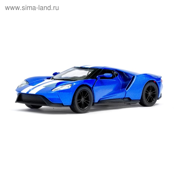 Металлический транспорт Машина металлическая Ford GT, масштаб 1:38, открываются двери, инерция, цвет синий