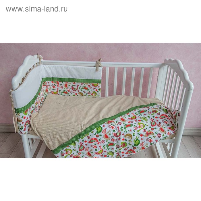 Комплект в кроватку «Кантри», 7 предметов, цвет зелёный