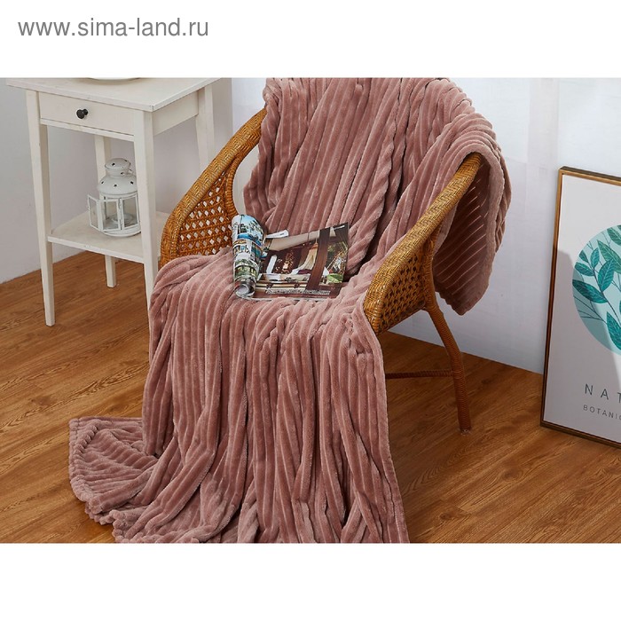 фото Плед orrizonte, размер 200 × 220 см, цвет мокко, велсофт cleo