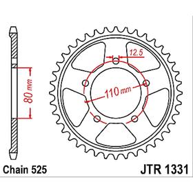 

Звезда задняя ведомая стальная JTR1331