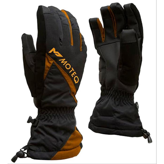 Зимние перчатки СНЕЖОК чёрный, оранжевый, XL