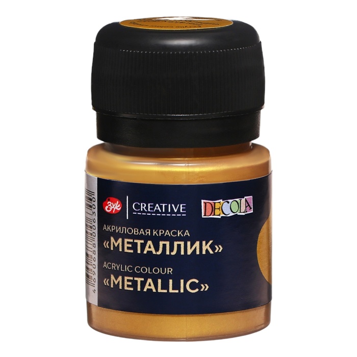 Краска акриловая Metallic 20 мл ЗХК «Декола», Золото геральдик