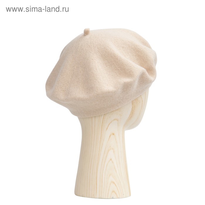 

Берет, one size, кремовый/золотой