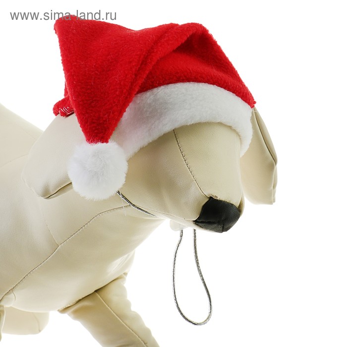 Колпак новогодний для собак, размер L-XL, высота 21 см, обхват головы 32 см