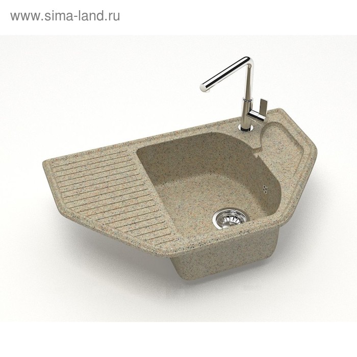 

Мойка кухонная из камня ZETT lab. 22/Q5, 800x500x175 мм, матовая, врезная, песочная