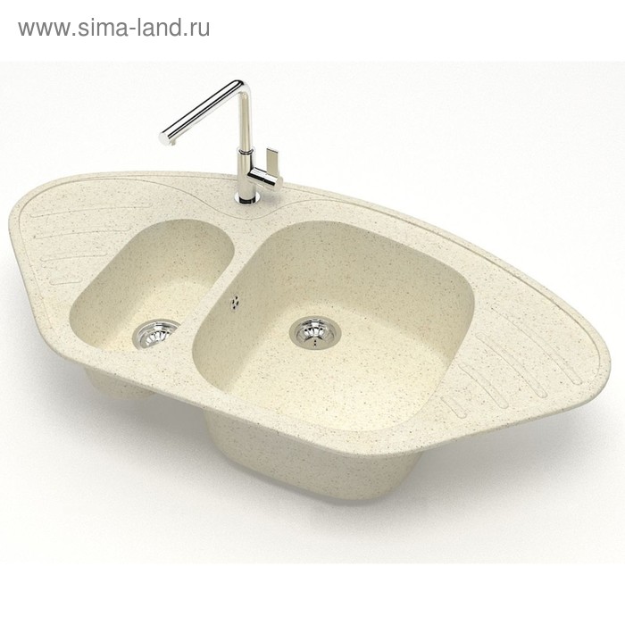 

Мойка кухонная из камня ZETT lab. 23/Q2, 945x500x175 мм, матовая, врезная, бежевая