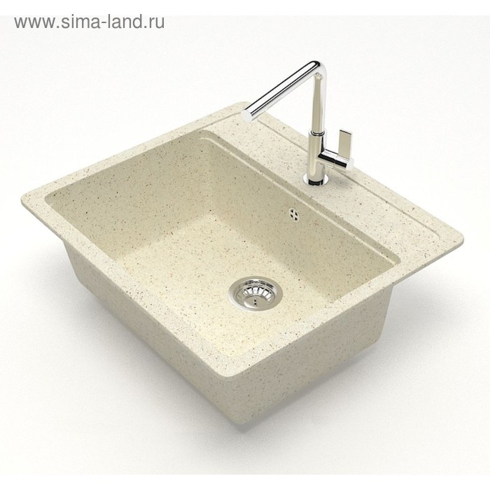 Мойка кухонная из камня ZETT lab. 9/Q2, 570x505x200 мм, матовая, врезная, бежевая
