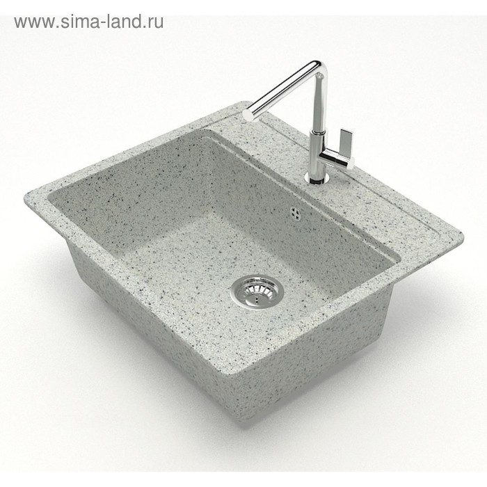 Мойка кухонная из камня ZETT lab. 9/Q10, 570x505x200 мм, матовая, врезная, светло-серая
