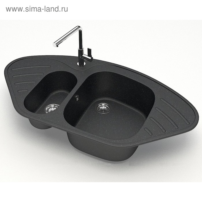 

Мойка кухонная из камня ZETT lab. 23/Q4, 945x500x175 мм, матовая, врезная, черная