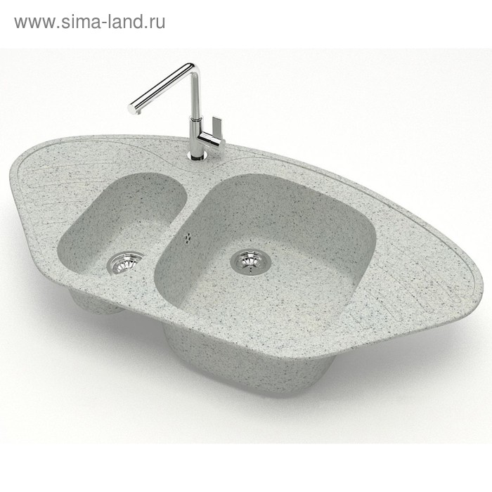 

Мойка кухонная из камня ZETT lab. 23/Q10, 945x500x175 мм, матовая, врезная, светло-серая