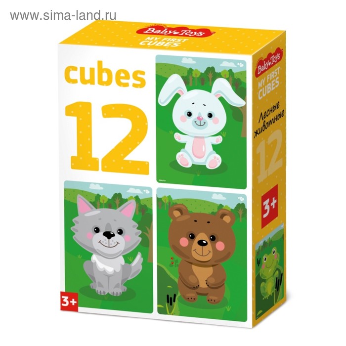 Кубики 12 шт. «Лесные животные» 03538 кубики животные 12 шт