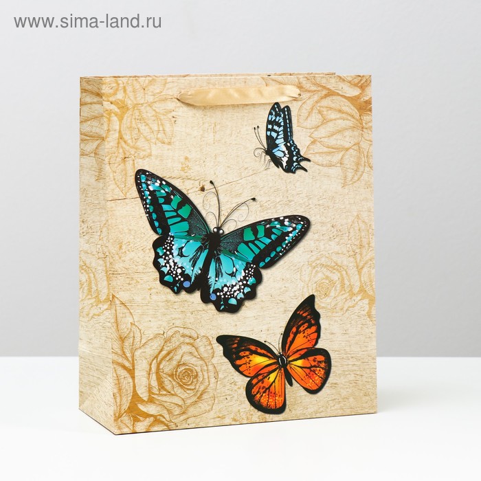 Пакет ламинированный  Бабочки 26x32x12